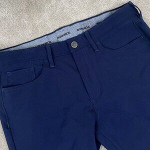 $129 Bonobos Performance Link Pants Men's 34x30 Navy Blue Slim Taper EUC